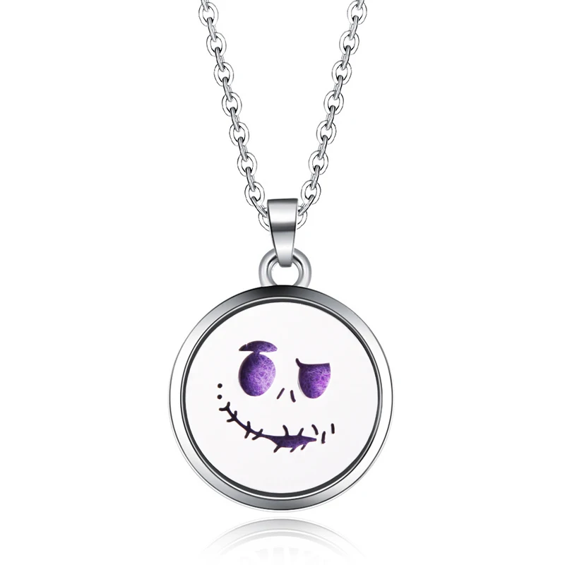 

Ghost Head Stainless Steel Perfume Aromatherapy Diffuse Locket Pendant Necklace Essential Oil Diffuse Box Fashion Charm jewelry