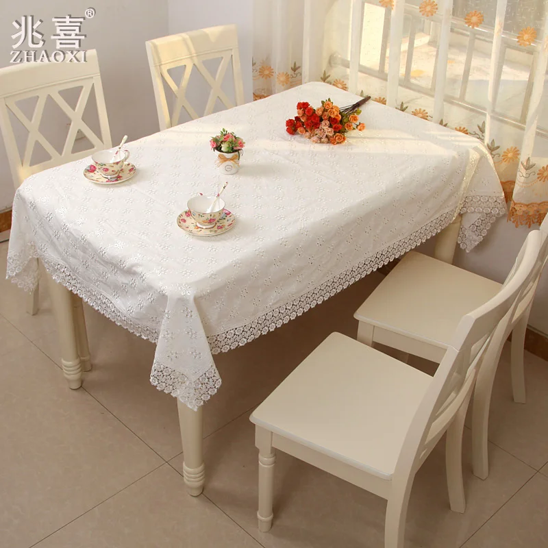 

Wedding Round Table Cloth Lace Tablecloth Rectangular Mantel Kitchen Tablecloths Dining Table Covers Tablecover mesa obrus E08