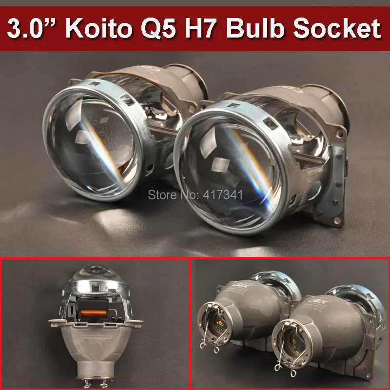 3.0 inches Koito Q5 H7 bulb socket