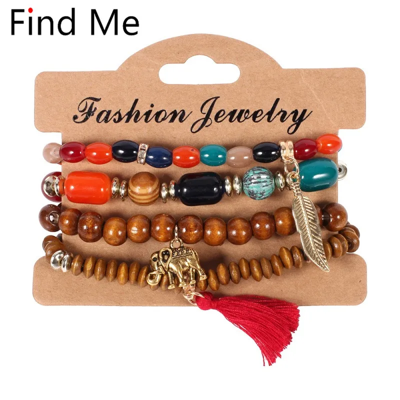 Женский винтажный браслет Find Me этнический длинный Браслет с бусинами в богемном