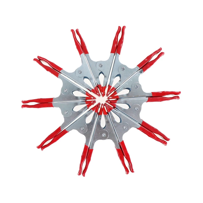 

10Pcs Mini Metal Heavy Duty Spring Clamps Crocodile Clip Red Plastic Tips Tool Clips Grip Holder Diy Hand Tools
