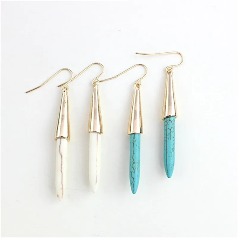 

XQ 2015 free shipping Blue stone, white stone Mosaic and collars Personality texture eardrop