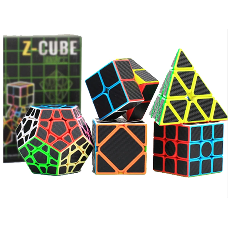 

5 PCS Carbon Fiber Sticker Magic Speed Cube 2x2x2 3x3x3 4x4x4 Megaminx Cube Educational Puzzle Cube Magico Cubo