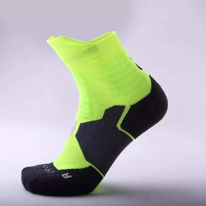 Высококачественные повседневные мужские носки в деловом стиле для мужчин, хлопковые фирменные носки для осени и зимы, черные и белые носки, носки James Curry Kobe Durant - Цвет: Fluorescent green