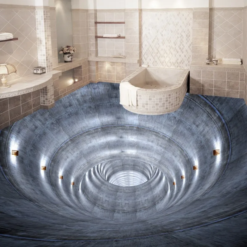 

Free Shipping custom 3D Stereo Super Shock Mine Floor Painting Mural shopping mall restaurant bathroom Background wallpaper