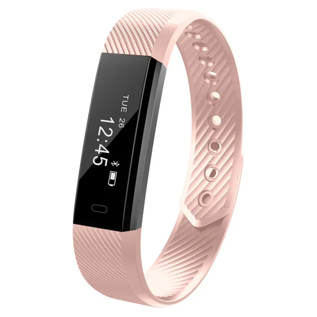 ID115 умный Браслет, фитнес-трекер для сна, будильник, шагомер, браслет для IOS, Android, pk, Fitbits, Smartband - Цвет: Розовый