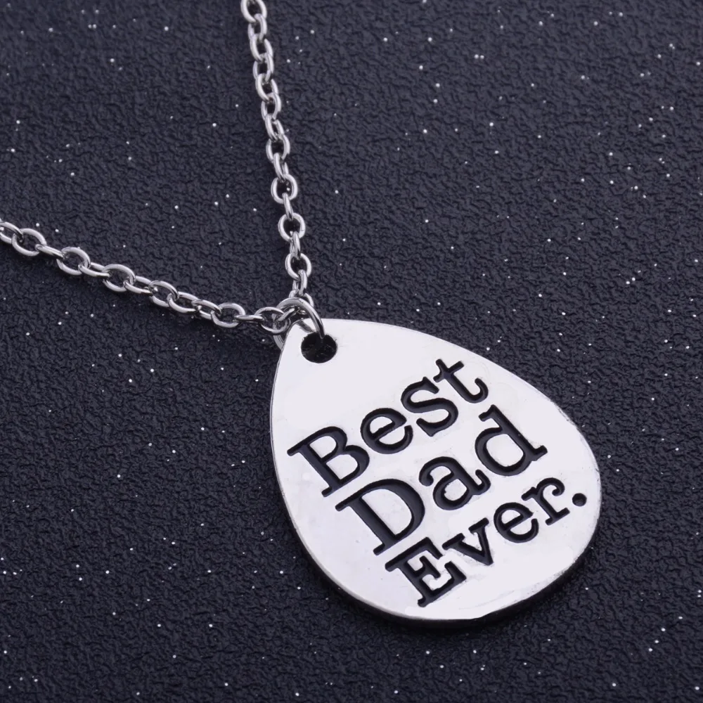 Bespmosp 24PC/Lot Wholesale Best Dad Ever Trendy Pendant Necklace For