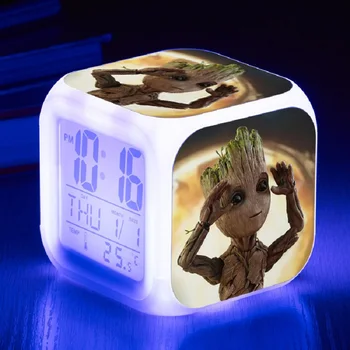 

Marvel Guardians Of the Galaxy 2 Potted Tree Man Alarm Clock Vinyl Night Light Action Figure Toys Rocket Star-Lord Gift