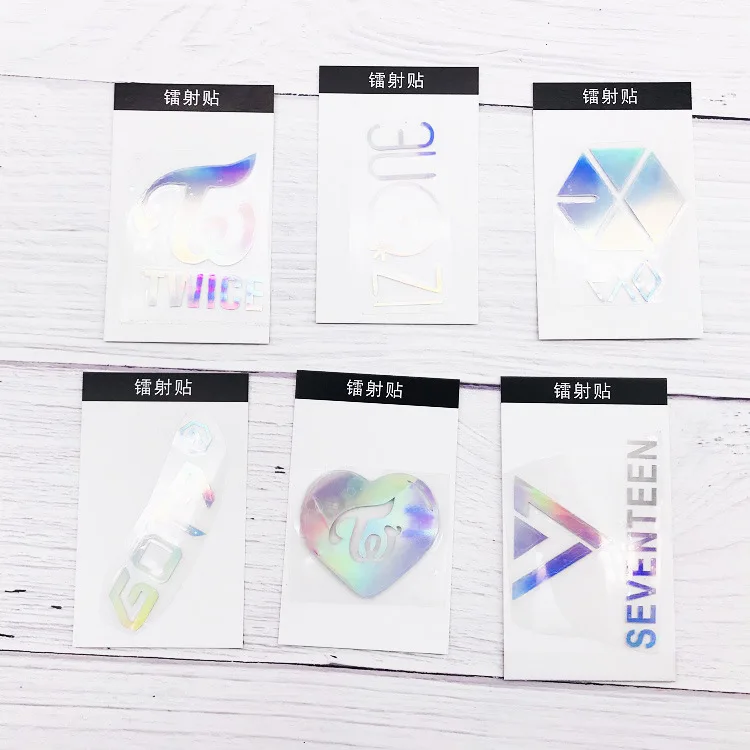 

Laser GOT7 BLACKPINK TWICE EXO IZONE Cute Cartoon Animal Stickers For Car Laptop Phone Pad Bicycle Decal Key Charms WT7