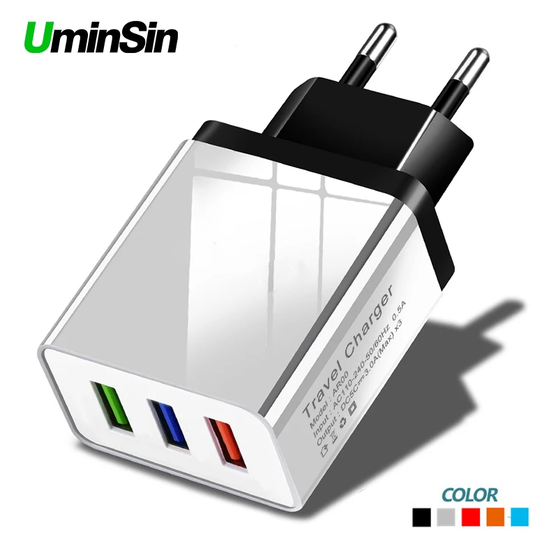 

Universal 5V 2.1A EU 3USB Ports Charger Mobile Phone Charger For Xiaomi Fast Charging Wall USB Charger Adapter For Samsung LG