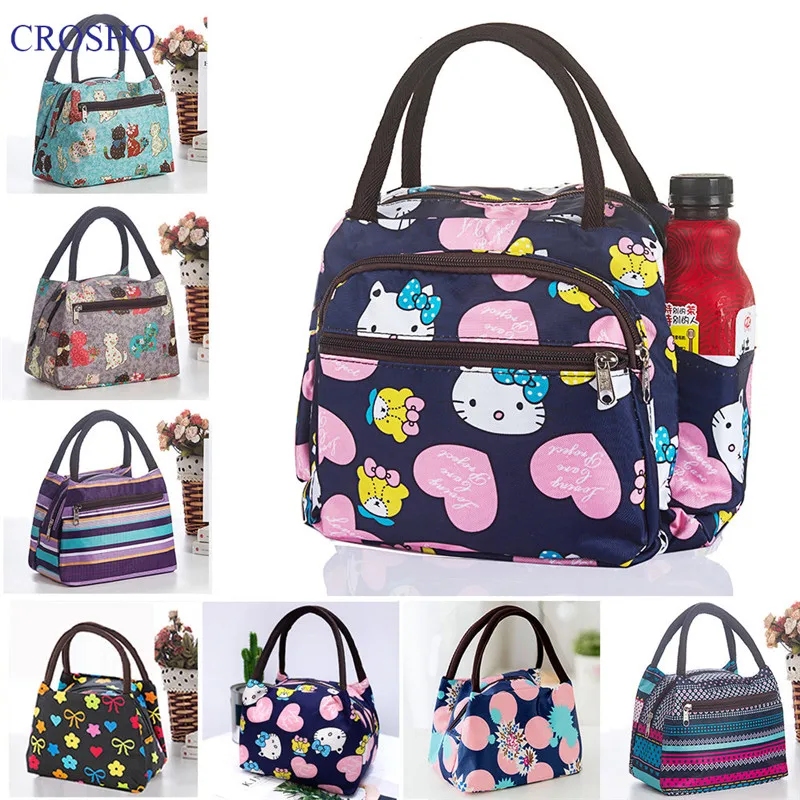

CROSHO Crossbag Large Waterproof Thickened Handbags Lady's Bento Lunch Box Bag Handbag Small Cloth Mummy Bags