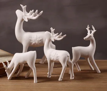 

Minimalism creative white ceramic deer home decoration accessories auspicious wedding gifts desktop ornaments
