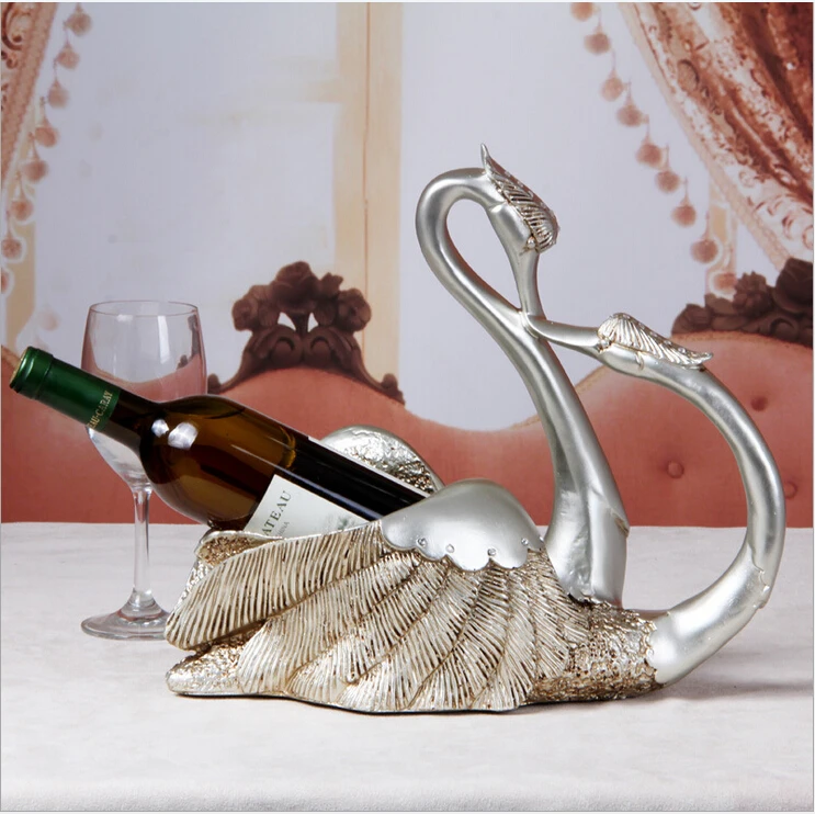 

D creative Home Furnishing European wine frame ornaments Swan resin Ceramic Crafts Ornament Decoration modern minimalist