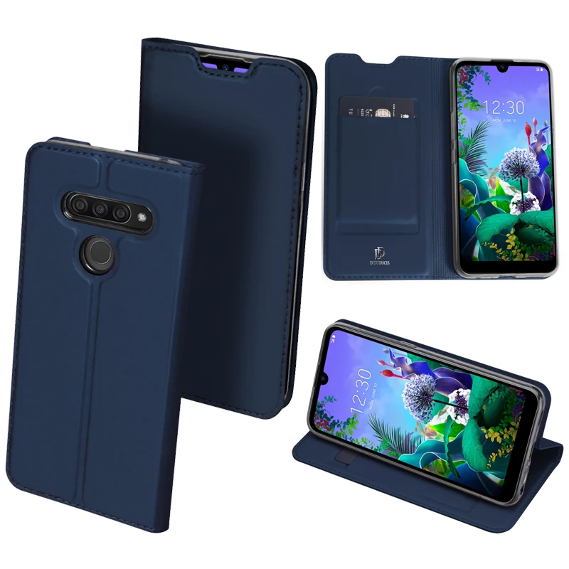 Оригинальный кожаный чехол Dux Ducis для Lg Q60 K50 Coque роскошный тонкий флип кошелек с