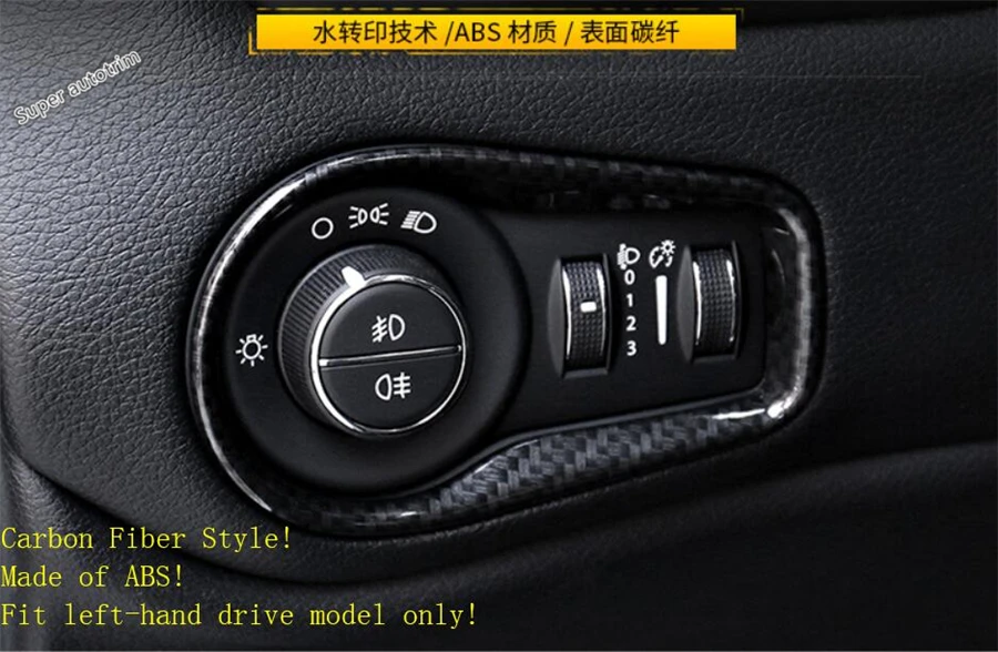 

Lapetus Front Head Lights Headlamp Switches Button Frame Cover Trim 1 Pcs Fit For Jeep Renegade 2015 2016 2017 2018 2019 ABS