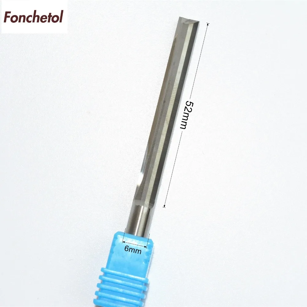 

6mm*52mm-1pcs CNC solid carbide End Mill,tungsten steel woodworking insert router bit,2 Flutes Straight milling cutter,MDF,PVC