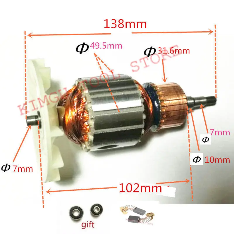 220 240V Rotor Motor Armature Replacement for MAKITA 9404 9920 9903