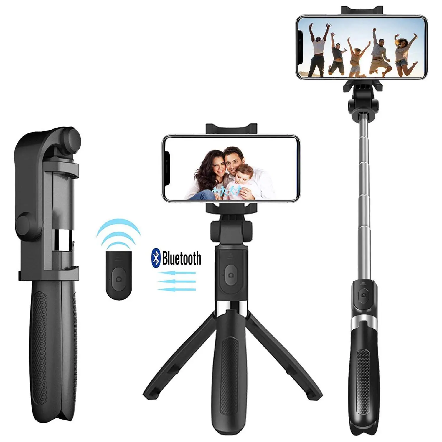 

TTKK Portable Lightweight Selfie Stick, Bluetooth Selfie Stick Tripod with Removable Wireless Remote Shutter, Extendable