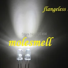 100 шт 5 мм белый круглый без бортов водный яркий светодиодный Светодиодный зигзагообразная светодиодная 2-контактный резисторы 5 мм Ультра яркий белый светодиодный