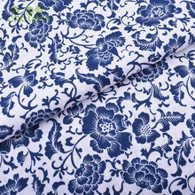 Chainho, синий и белый фарфоровый узор, хлопковая ткань с принтом, для шитья и шитья, платье, рубашка, юбка, поплин, полуметр