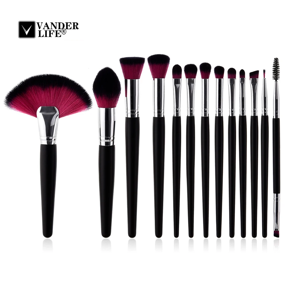 13Pcs Makeup Brush Sets Cosmetic brushes Power Foundation Blush Eye Shadow Blending Fan Brush Make Up Kits Beauty maquiagem (1)