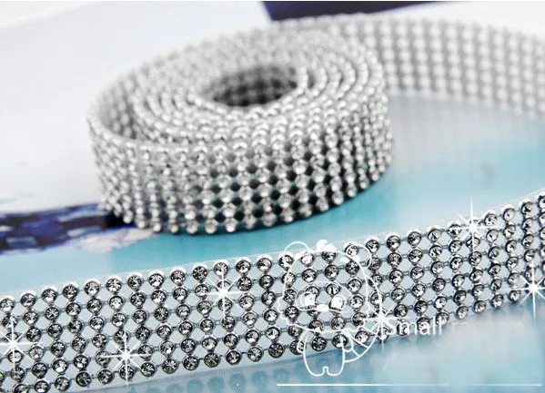 

free shipp hotfix 6rows/lot Crystal Rhinestone Trims clear Color bridal appliques trims( crystal in silver) sewing accessoriesrs