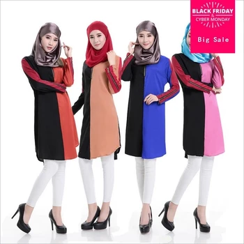 

Wholesale 4Wholesale 4 Colors High-quality 2020 Adult Hit color stitching Kaftan Abaya Abaya Turkish Muslim Lady Dress W356