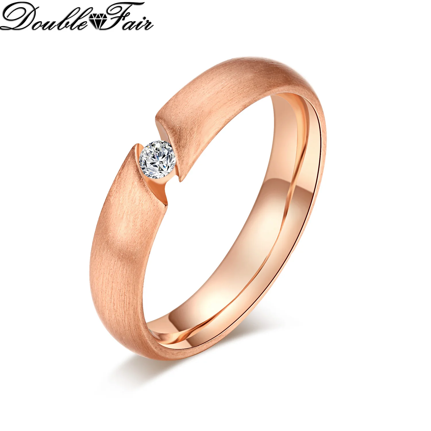 Обручальные кольца из кубического циркония цвета розового золота модное кольцо