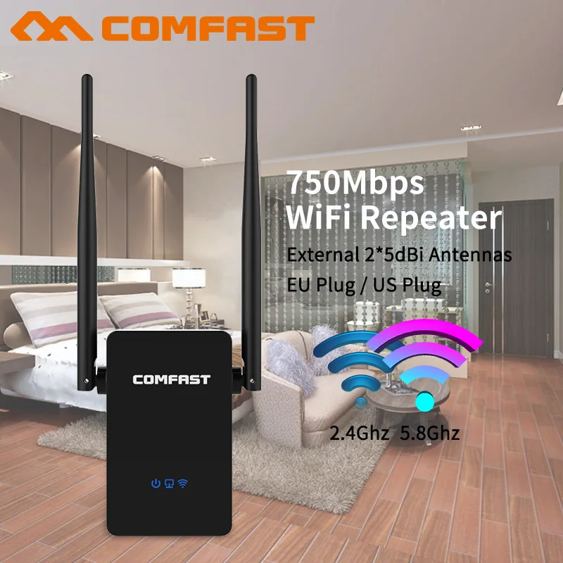 

802.11AC WIFI Repeater 2 Amplifier Extender 2 Repitidor Wi-Fi Extender 750Mbps 5.8Ghz Wireless WIFI Extende Signal Amplificador