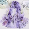 Women Fashion Chiffon Georgette Silk Scarf For Muslim Hijab Peony Flower Bandana Summber Beach Sarong Scarf&Shawl HY30 ► Photo 1/2