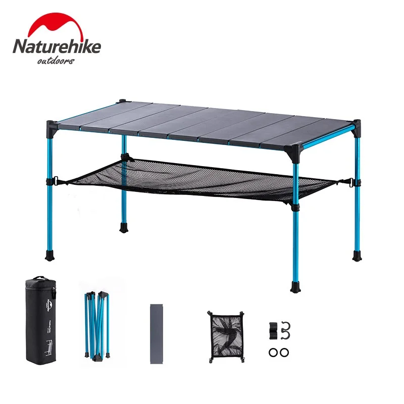 Naturehike Портативный Складная Сращивание складной стол для пикника на открытом воздухе, алюминиевый сплав - Цвет: L