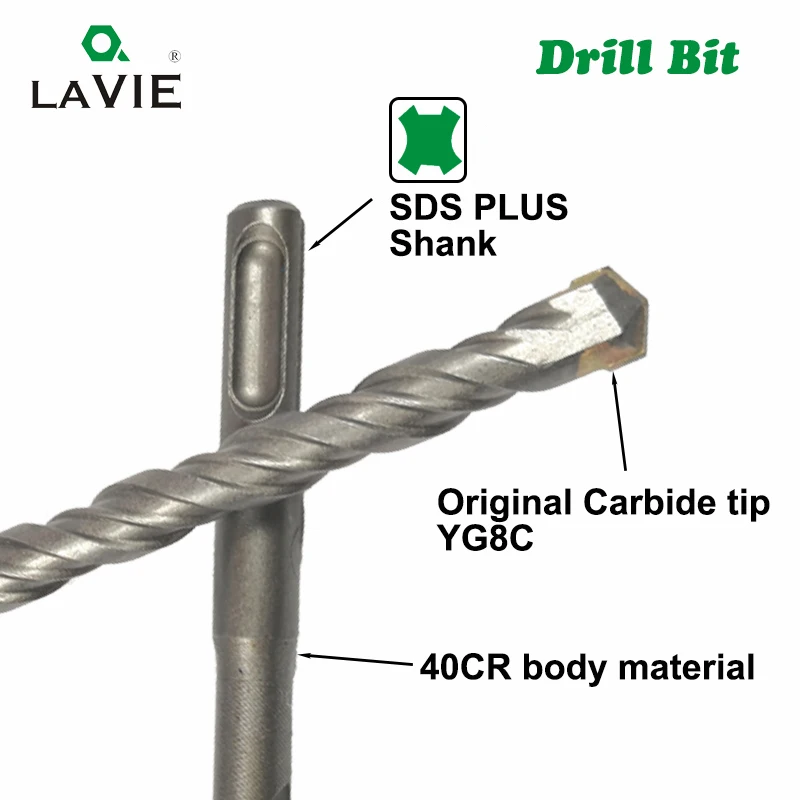 LAVIE 3 шт./лот SDS Plus сверла 6 8 10 мм 210 мм сверление отверстий для электрического молотка бетонной стены кирпичного блока кладка DB01010