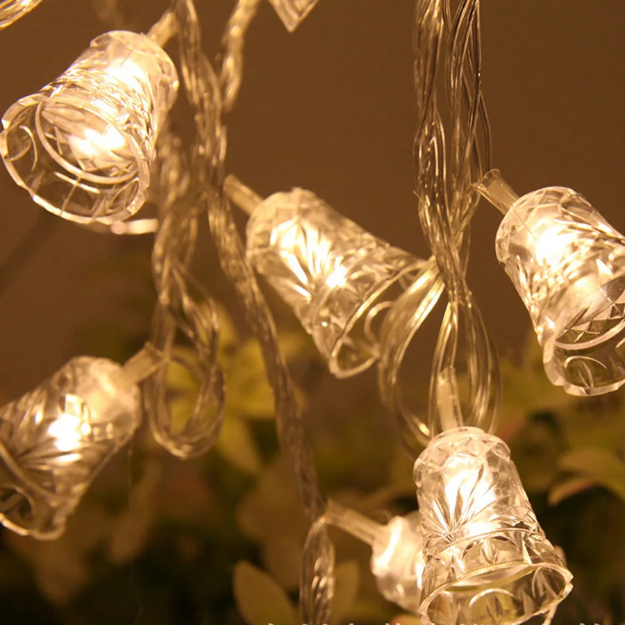 

HANMIAO 10 LED String Lights Tiny Bell Copper Wire Battery Powered LED Lights Decoration for Christmas Garland Indoor Outdoor 32