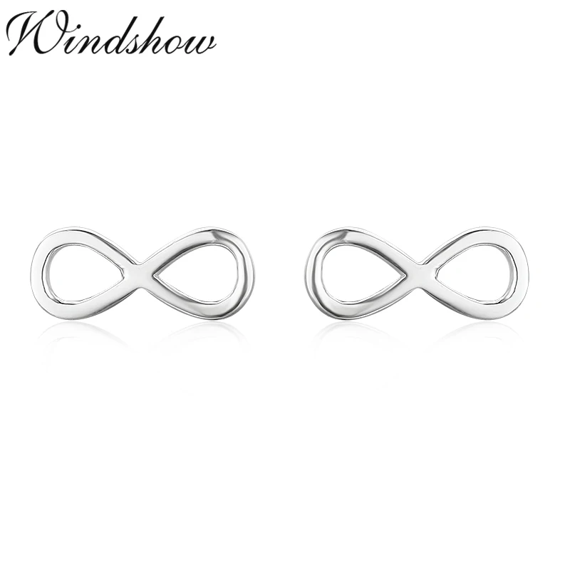 

Cute 925 Sterling Silver Small Bow Love Infinity Stud Earrings For Women Girls Children Kids Baby Jewelry Orecchini Aros Aretes
