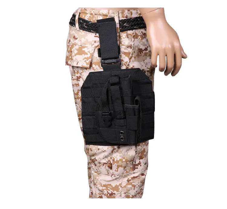Molle Регулируемая тактическая кобура обмотка бедра ноги PB 075 Пистолет Кобура сумка с карманом для журналов
