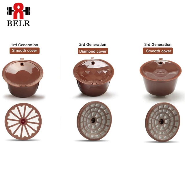 Special Offers 3PCS/Bag First/2nd/3rd Generation For Dolce Gusto Cafeteira Reusable Coffee Capsules Filter Cup Baskets Dripper Get Spoon Brush 