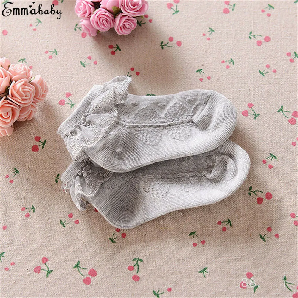 Новые красивые мягкие хлопковые кружевные короткие носки для маленьких девочек от 2 до 5 лет