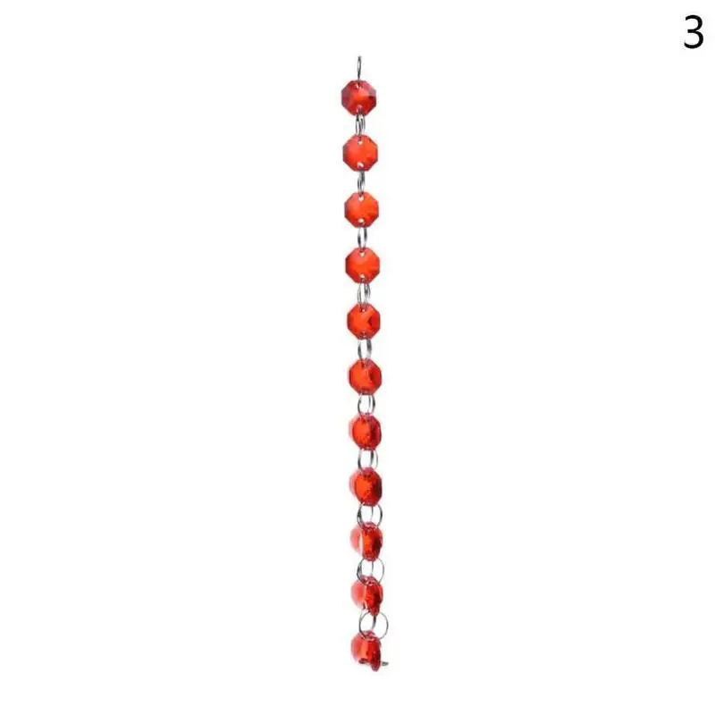 1 м длина в упаковке 14 мм акриловые хрустальные Восьмиугольные бусины гирлянда Strand Свадебная вечеринка украшения Ktv бар украшения бисера занавеска - Цвет: Красный