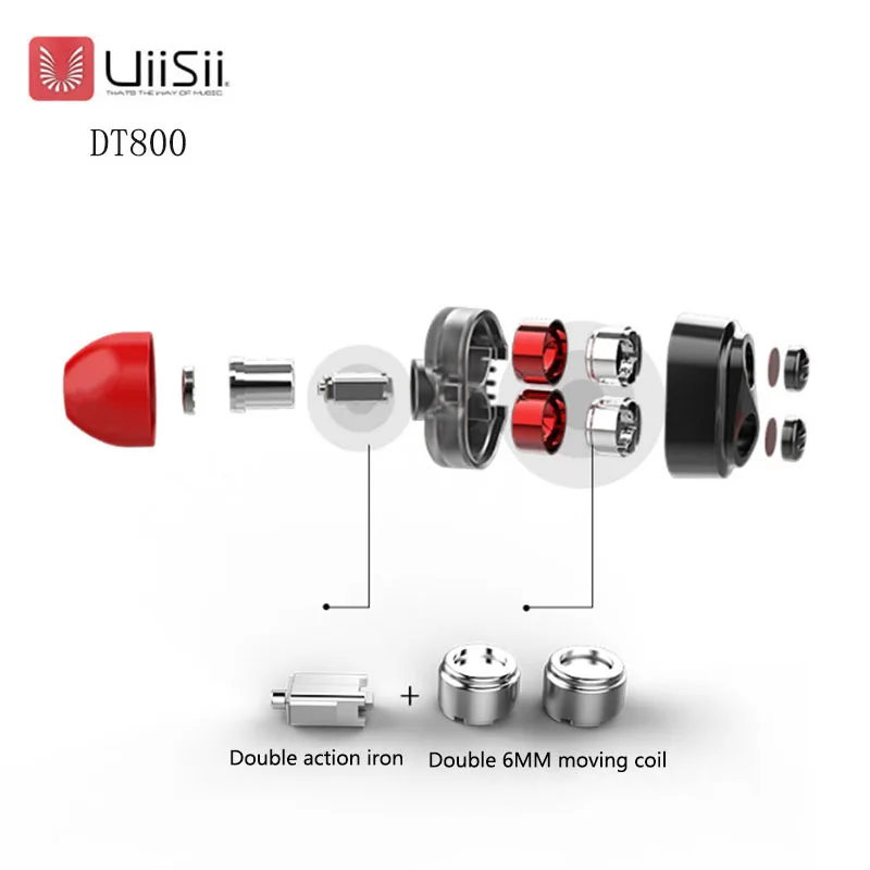 Новая оригинальная коробка UIISII DT800 2DD+ 2BA наушники HIFI шумоизоляция стерео монитор гарнитура с микрофоном наушники для мобильного телефона