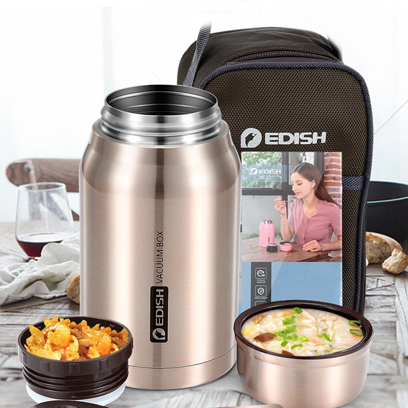 

Large Capacity Vacuum Flasks Insulated Braised Pot Stainless Steel Thermos for Hot Food Heat Soup Container Portable Office Cup