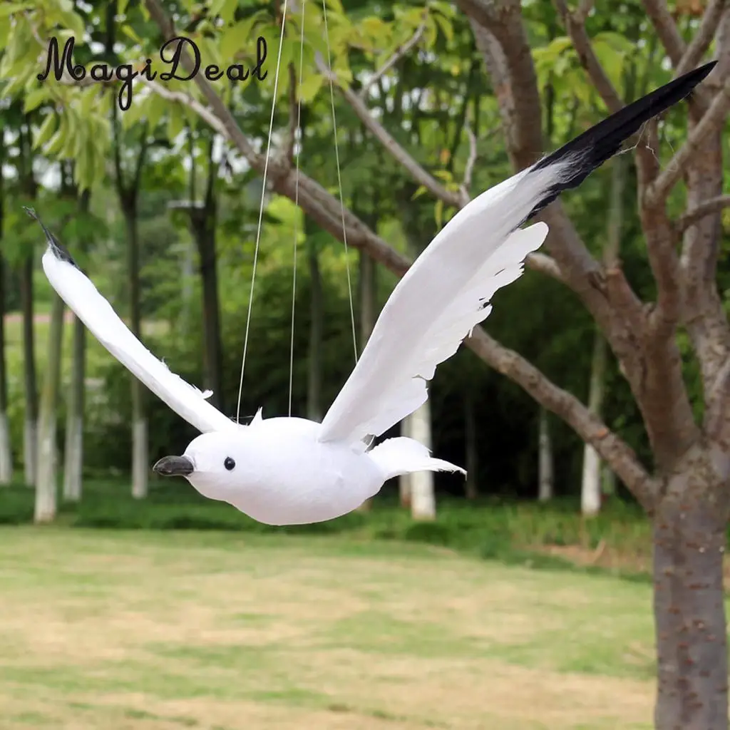 Wall Hanging Decor Feathered Foam Seagull Birds Wall Sculpture Tree Decor Ornament Figurines Miniatures Statue Craft