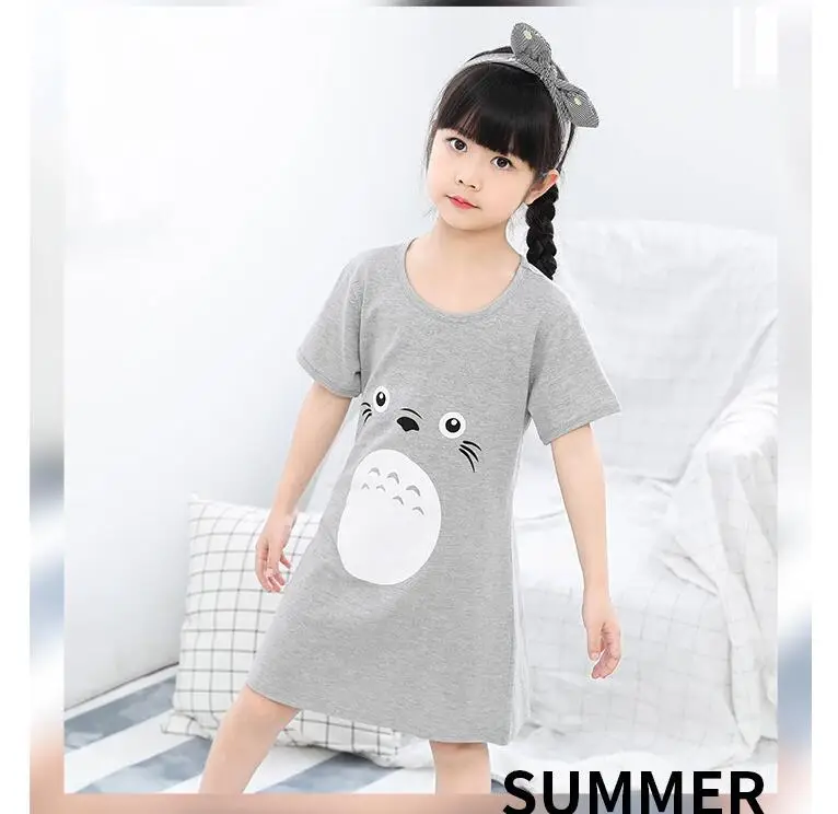 Девушка Ночные сорочки платье Детская одежда девушки пижамы большой ночная рубашка для девочек Пижамы Домашняя одежда для девочек