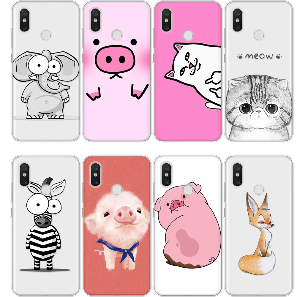 

Pig Patterned TPU Case For Xiaomi Redmi S2 3 4 4A 5 Plus Mi A1 5X Note 3 4 4X 5A Prime Cover For Redmi Note 5 Pro Animals Fundas