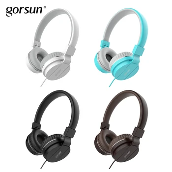 

Wired Headphones Gorsun GS779 Lightweight Stereo Foldable Adjustable Headset Earphones Buit in Mic for phones Computer Xiaomi PC
