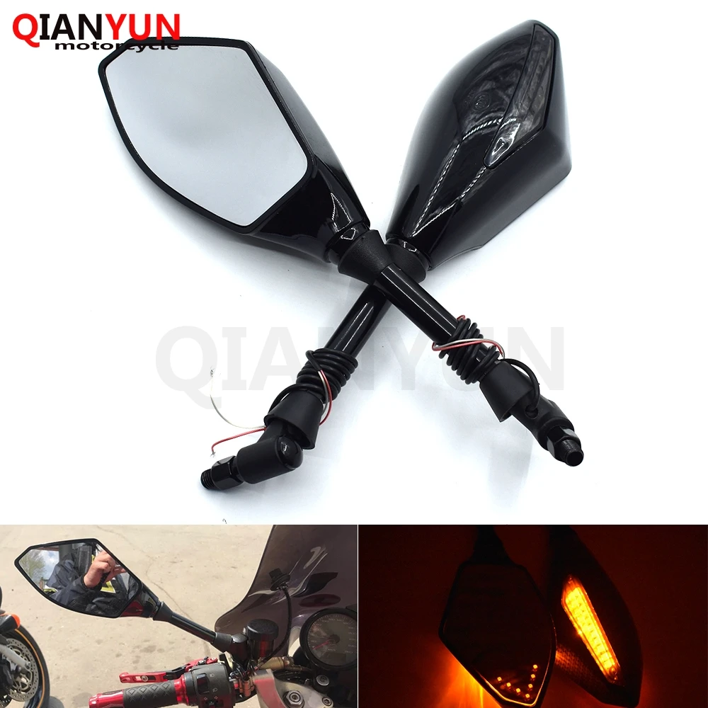 

Universal 10 mm motorcycle LED turn signal rear view mirror side mirror for Honda CBR250R CBR300R CBR500R CB500F CBR600RR CBR650