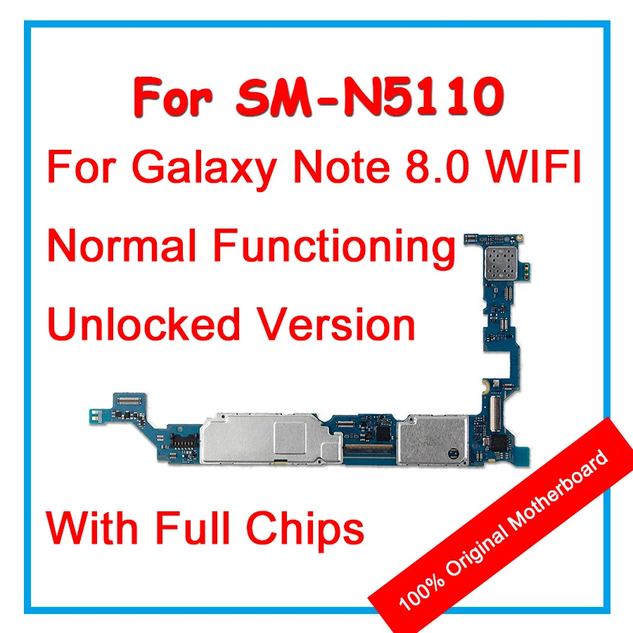 

Original Motherboard For Samsung Galaxy Note 8.0 WIFI N5110 100% Unlocked Mainboard With Chips Android OS Logic Board For Repair