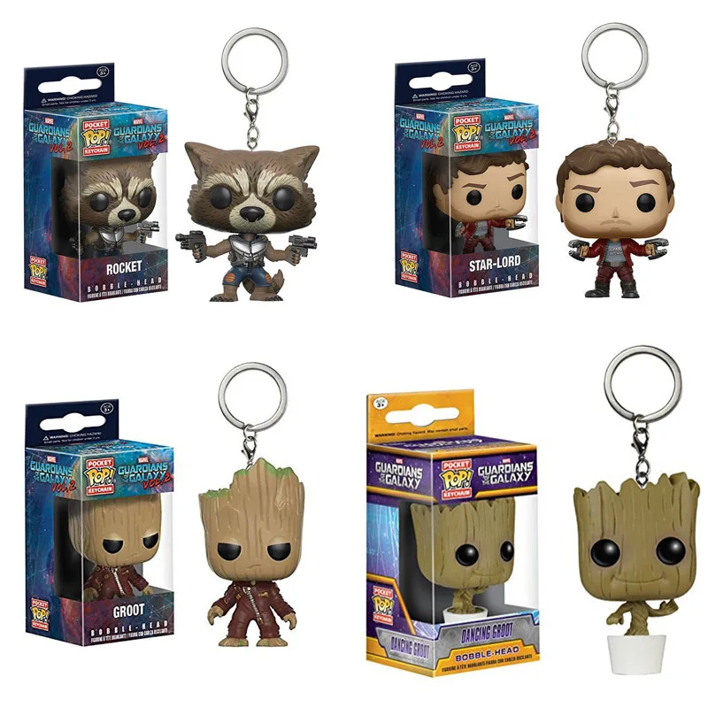 

Funko pop Guardians of the Galaxy 2-rocket star-lord tree keychain toy action Figure Collection Model Toys for children gift