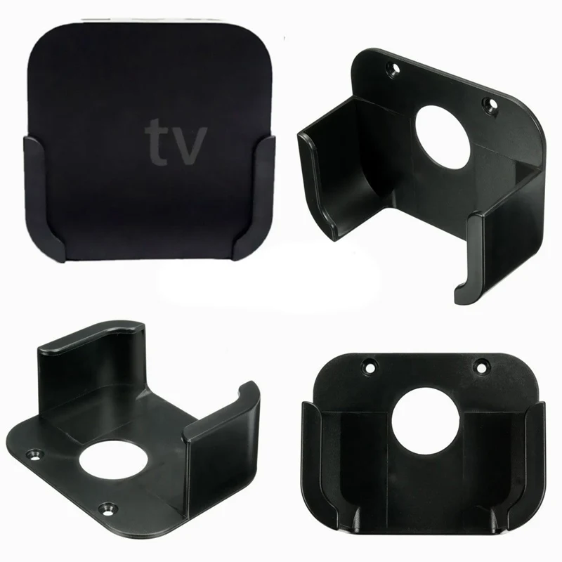 Media Player TV Bracket Stand Black Wall Mount Bracket Holder Case Fit For Apple TV 4 4th Gen Media Player TV Box