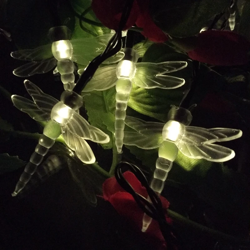 Us 14 96 32 Off Yiyang Garden Outdoor Novelty Dragonfly 10m 60leds Led Solar Lamps Bulbs Fairy String Lights Path Decorative Lightings In