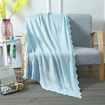

Spring Home Solid Sweet Sleeping Cotton Soft Knit Blanket Comfortable Fashion Adult Tassel Breathable Air Conditioned Blankets